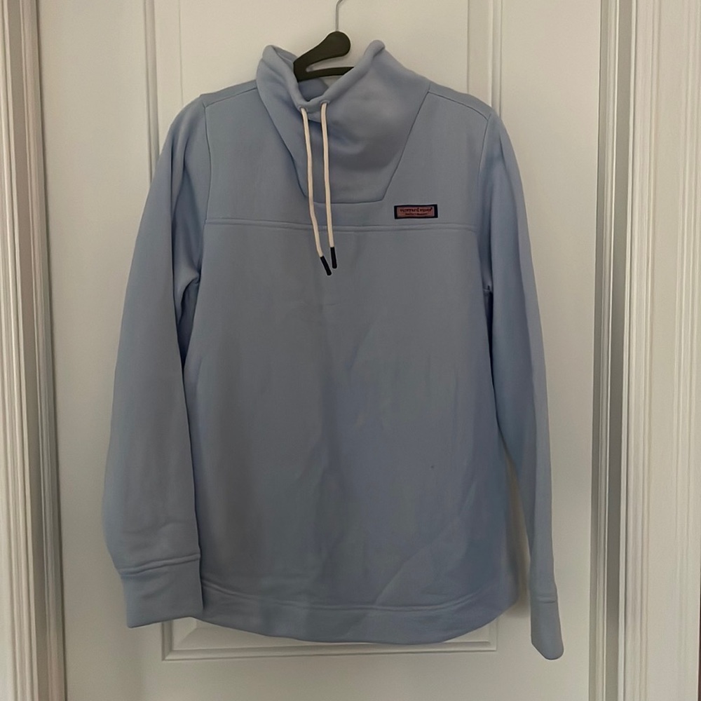 Blue vineyard vines funnel neck relaxed shep shirt